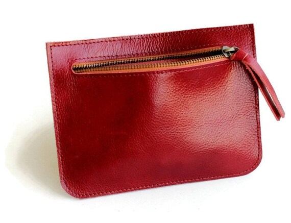 Red leather purse Clearance