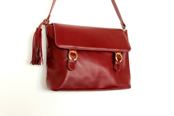 burgundy messenger bag