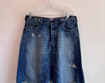 Jupe en jean PRPS recyclée Taille L-XL pour femme 35 po.