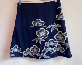Jupe trapèze réversible en furoshiki : coton japonais, taille S-M