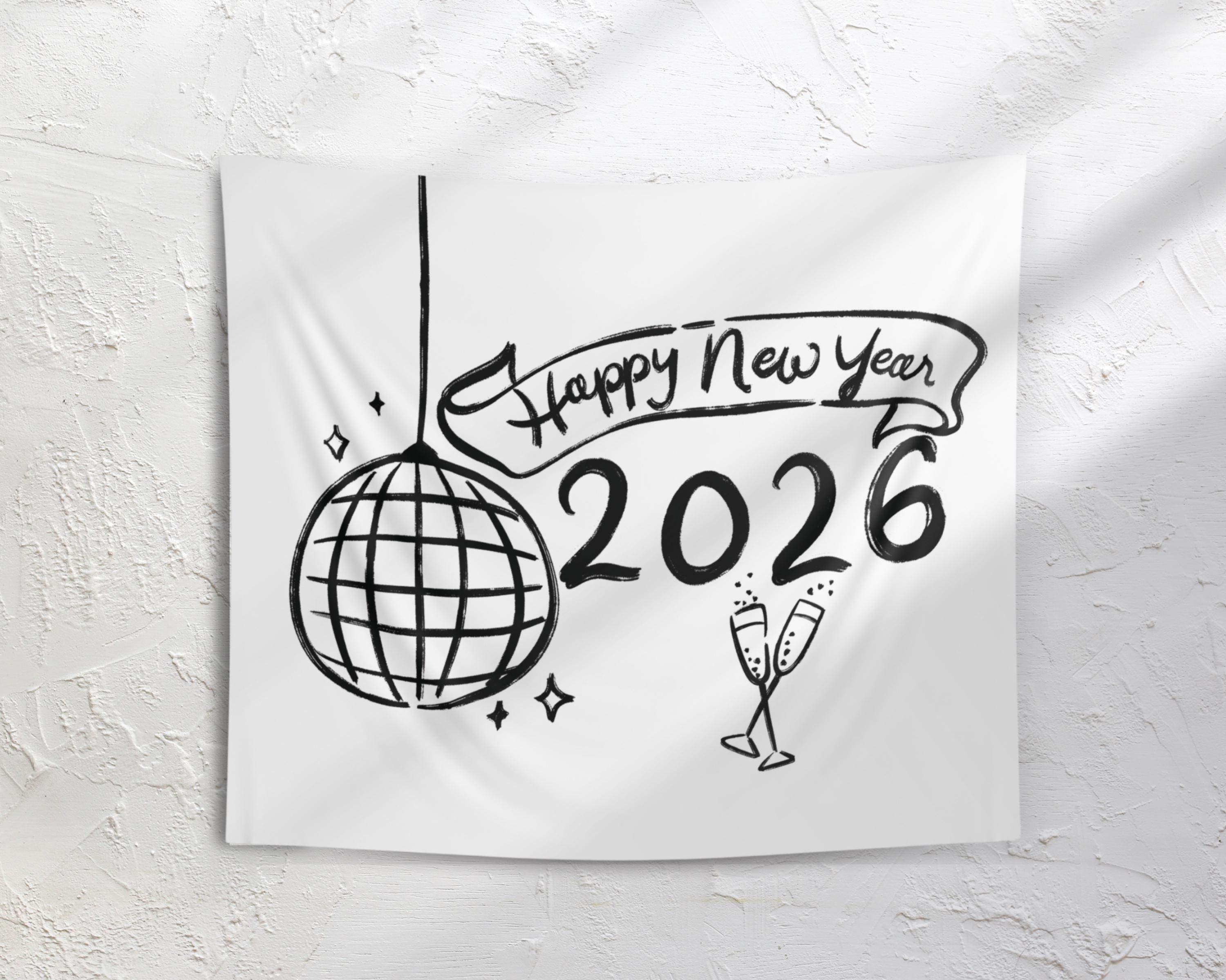 Happy New Year 2026 Party Banner: Custom Backdrop Offered in Multiple ...