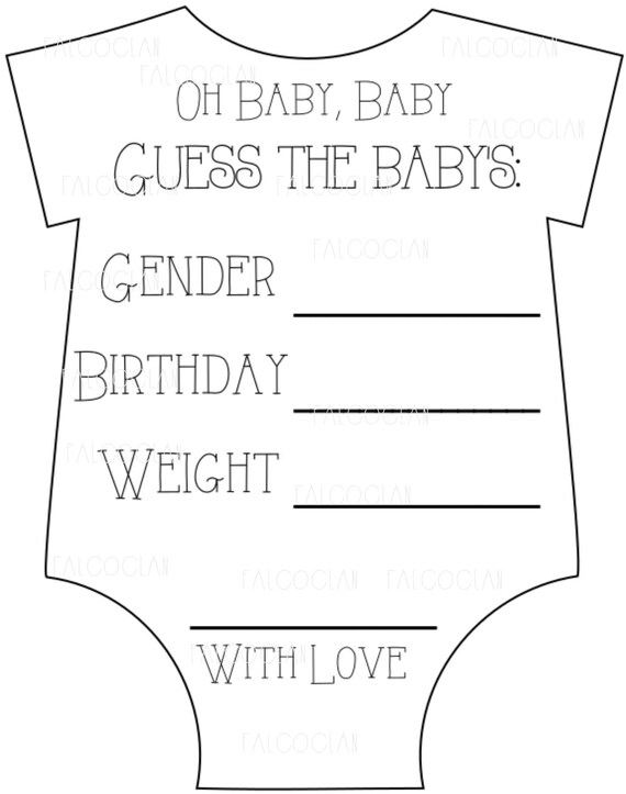 baby shower games baby shower game baby stats guess the due | Etsy