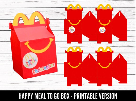 Mcdonalds Happy Meal Box Mcdonalds Favor Box Digital 