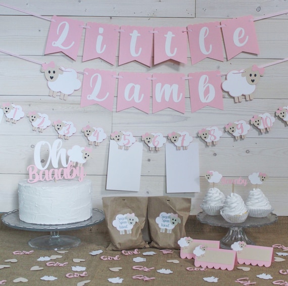 Lamb Baby Shower Decorations Lamb Centerpieces Sheep Baby Etsy