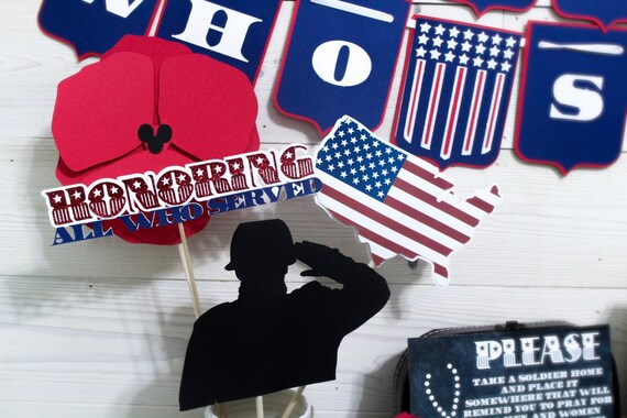 Veterans Day Props Veterans Day Decor Veterans Day Party Etsy