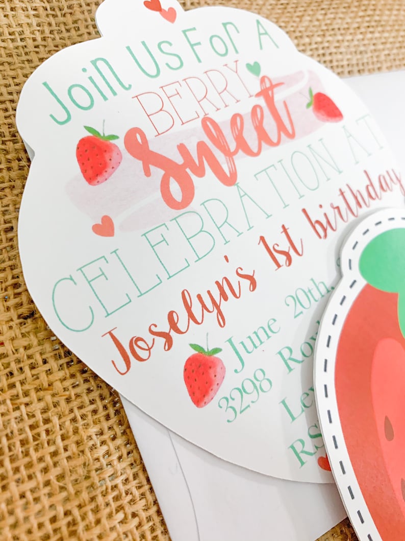 sweet one invite sweet one birthday strawberry birthday strawberry party Strawberry invite sweet one party berry sweet invite