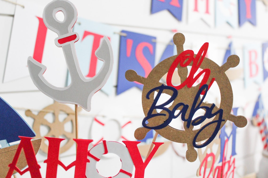 Ahoy Its a Boy Decor Ahoy Its a Boy Nautical Baby Shower Etsy