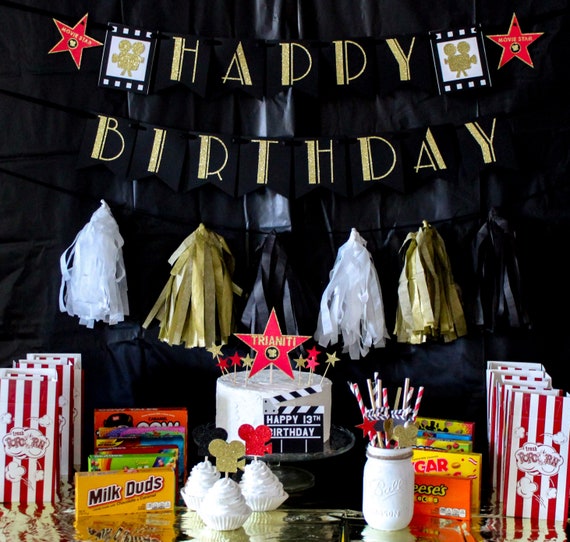 Movie Night Banner Movie Banner Movie Birthday Movie Etsy