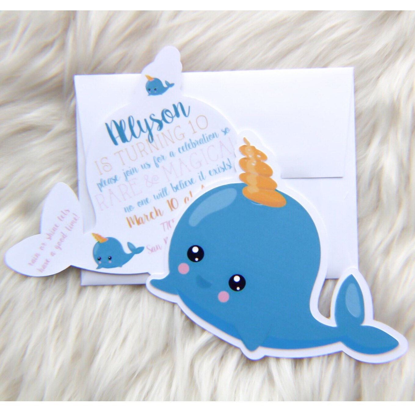 narwhal invitation narwhal party narwhal narwhal card | Etsy