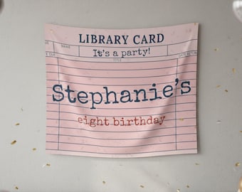 Custom Library Card Birthday Banner