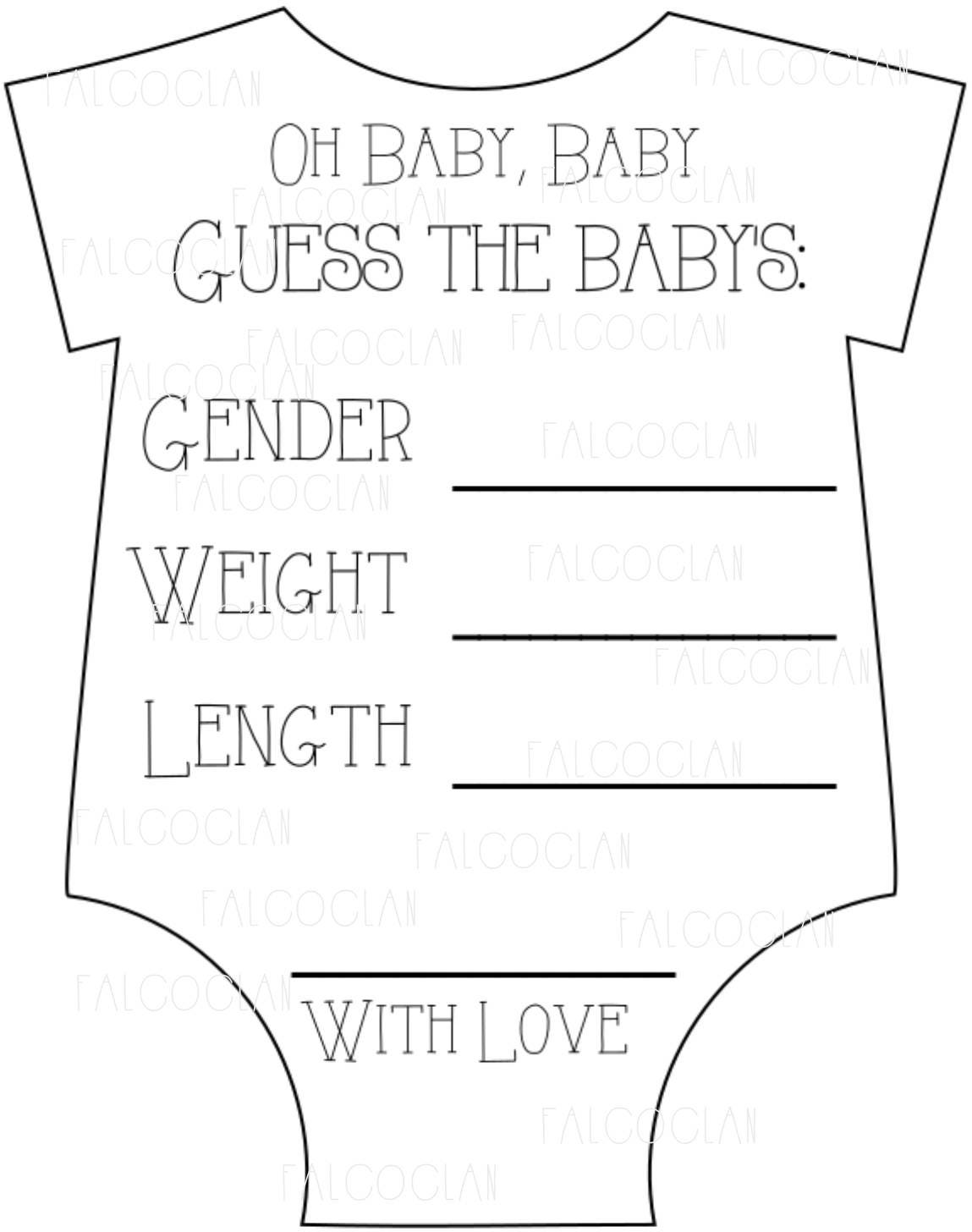Ideas For Guessing Babys Due Date And Weight / Gender Reveal / Baby