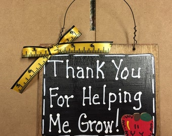 Teacher Gifts 81TYHG Thank You for Helping me Grow! Teacher Slate Blackboard