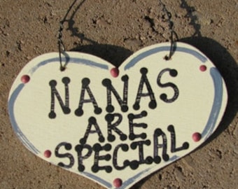 Wood Grandmother Small Heart 1022  Nanas Are Special