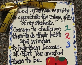 Teacher Gifts God Grant Me Serenity Teacher Prayer Etsy