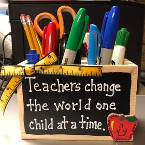 Teacher Gifts 2708D Teacher Change Supply Wood Box image 1