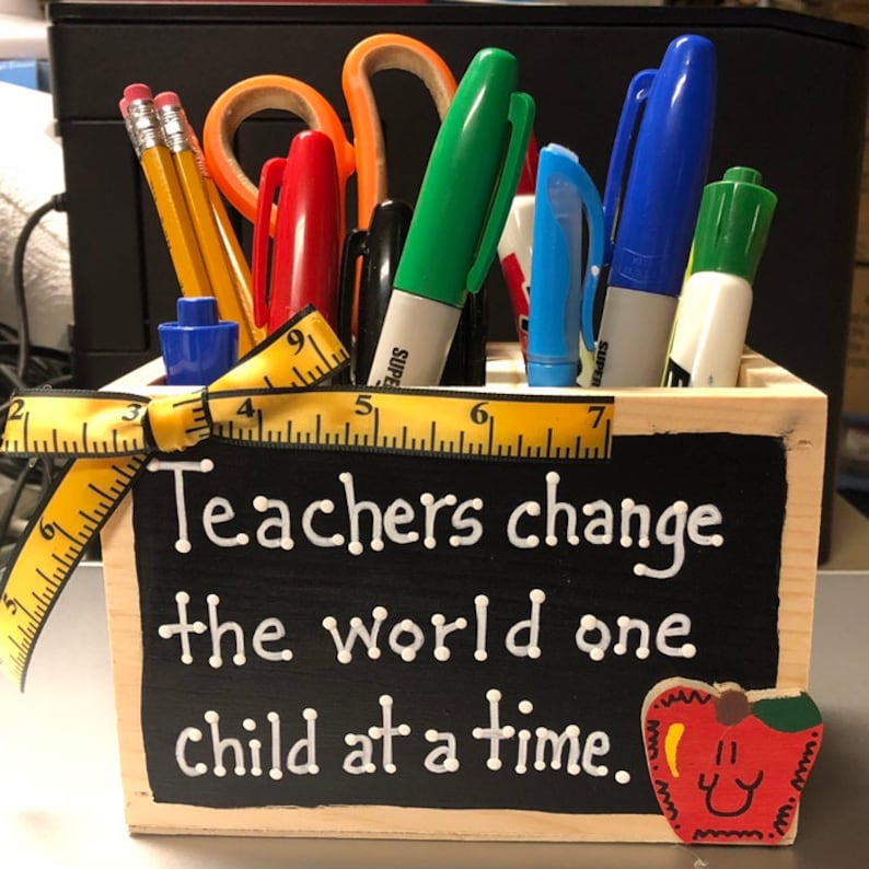 Teacher Gifts 2708D Teacher Change Supply Wood Box Etsy