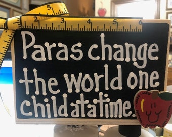 Teacher Gifts  2760D Paras Change the world one child at a time Supply Wood Box