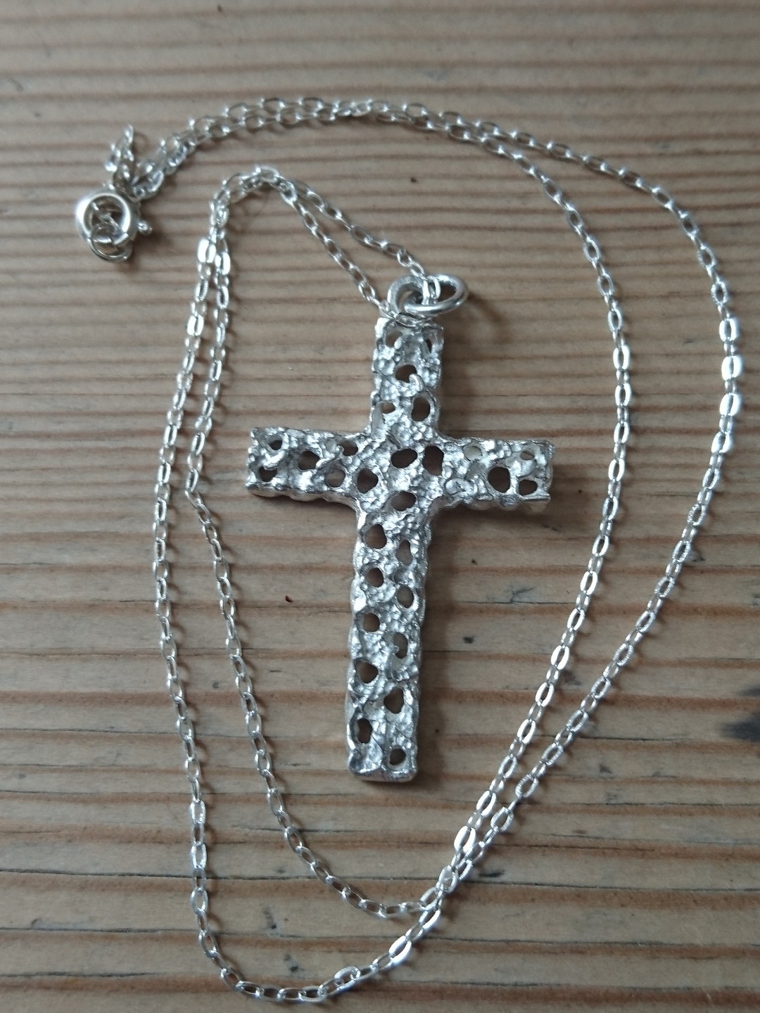 Sterling Silver Polished Bar Cross Pendant main image 0