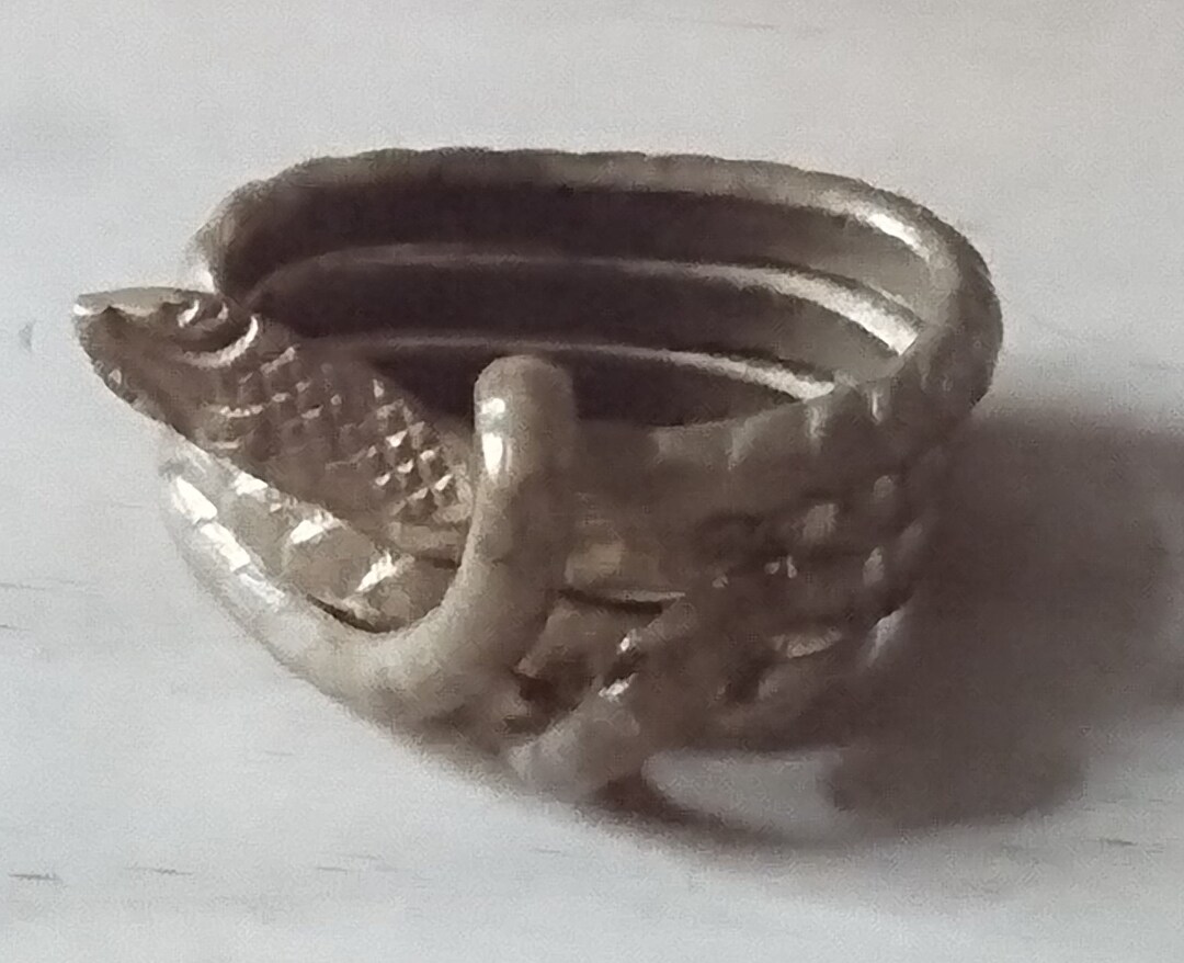 Antique Brass Snake Scarf Ring Etsy