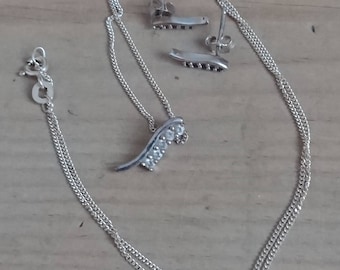 Sterling silver necklace and earrings set