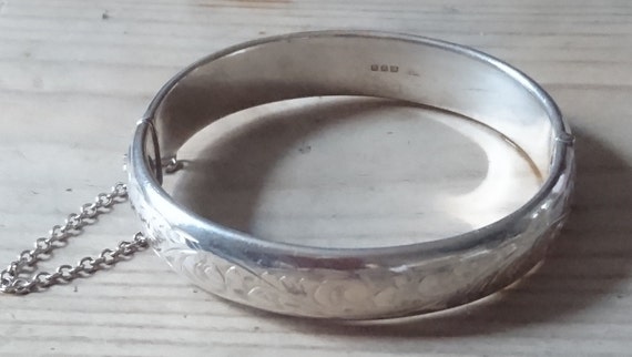 Sterling silver engraved bangle sale