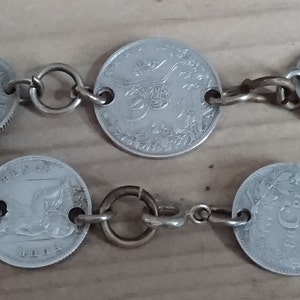 Vintage silver coin bracelet