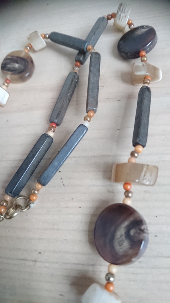 Vintage horn bead necklace Gem