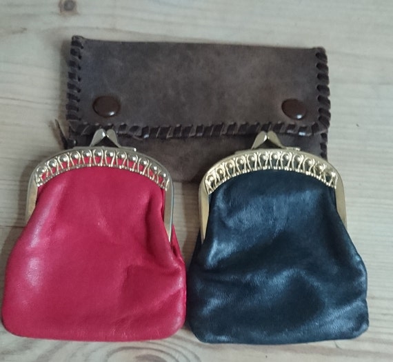 Three Vintage Leather Purses Etsy