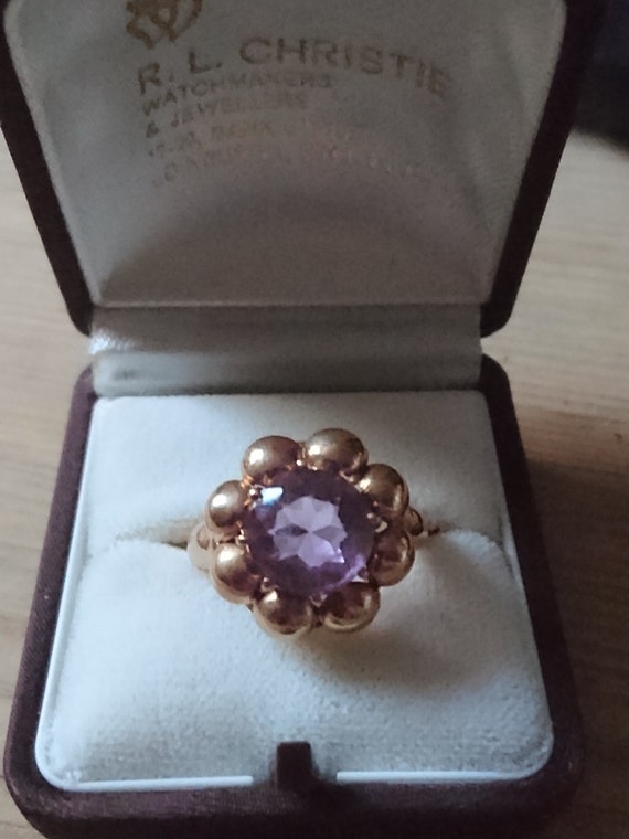 Amethyst & Diamond Dress Ring in 9ct Rose Gold main image 1