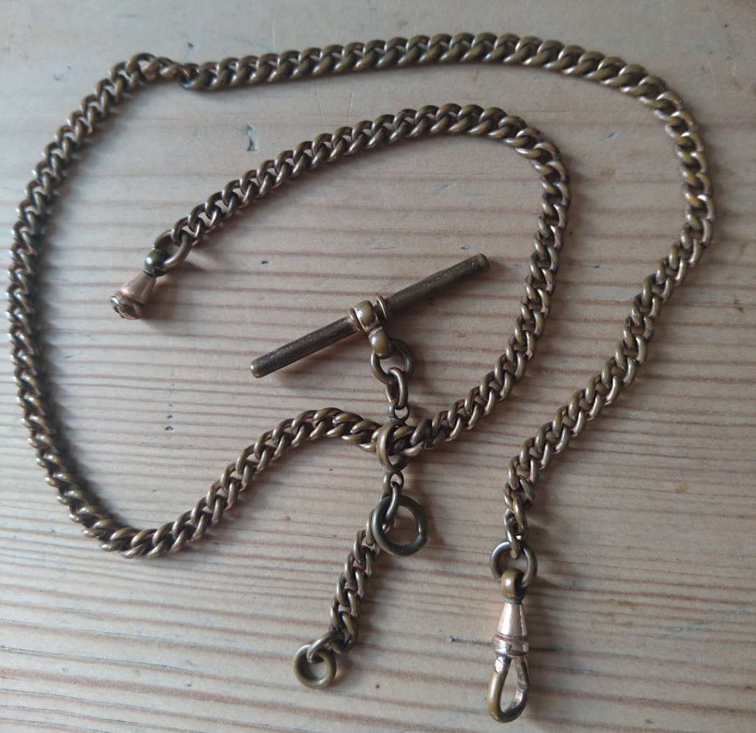 Vintage Brass Watch Chain Etsy