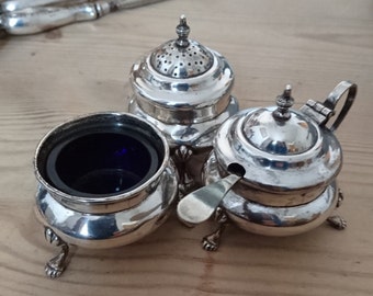 Vintage three piece condiment set