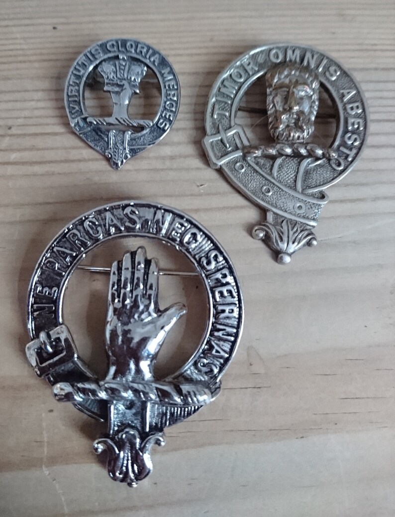 Lot of Three Scottish Clan Brooches Etsy