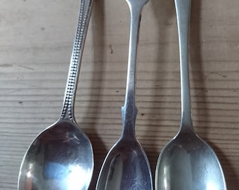 Three vintage sterling silver spoons
