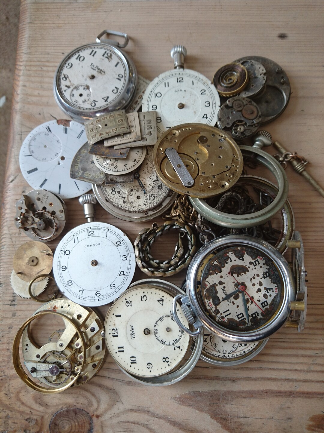 Large Lot of Pocket Watch Pieces for Projects Etsy UK