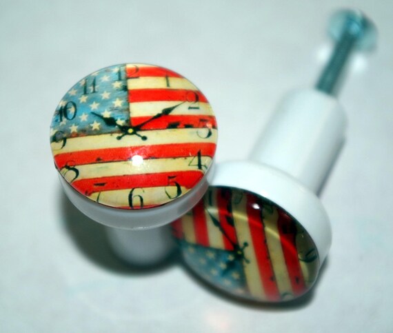 Vintage American Flag Dresser Knob Etsy