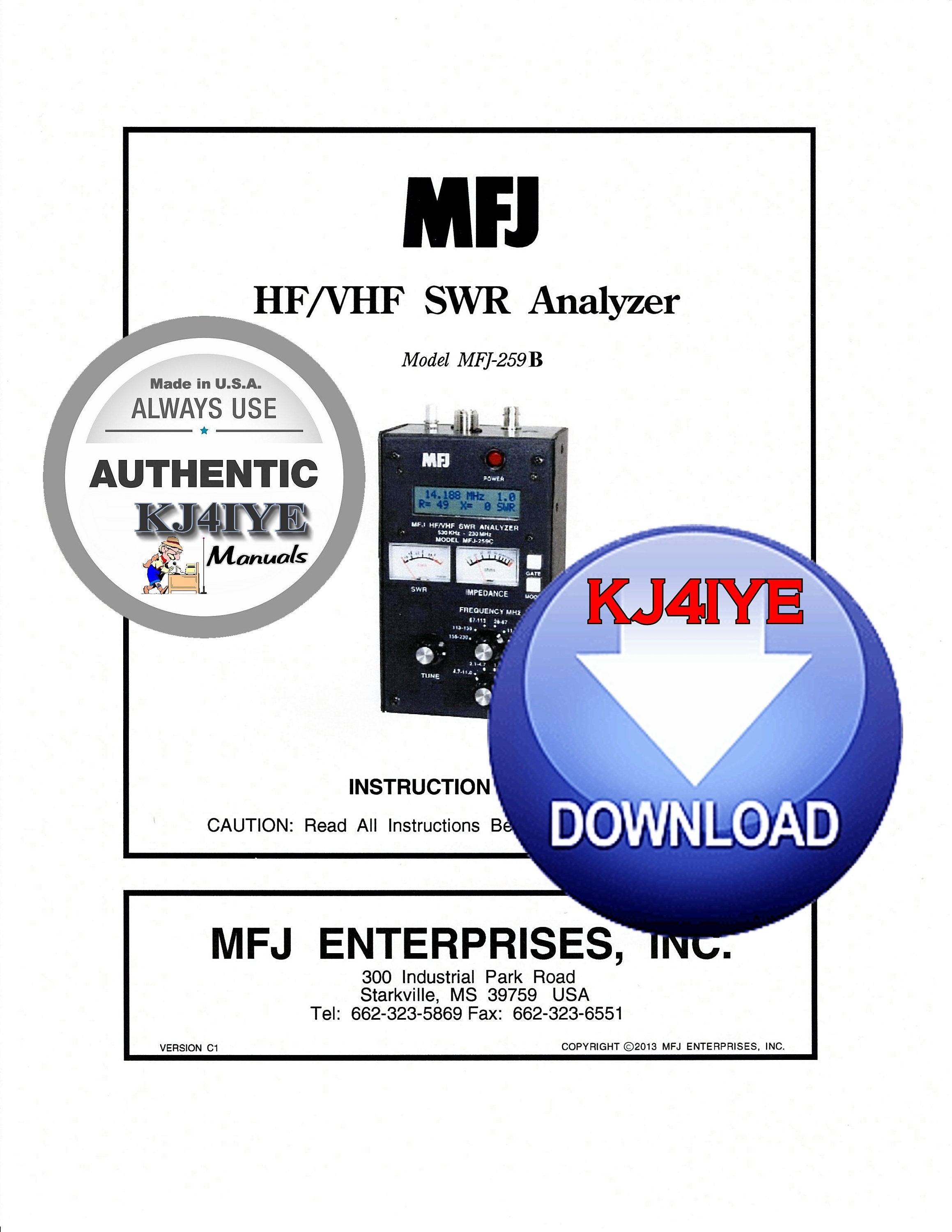 MFJ HF/VHF SWR ANALYZER MODEL MFJ 259B www.investments.dk