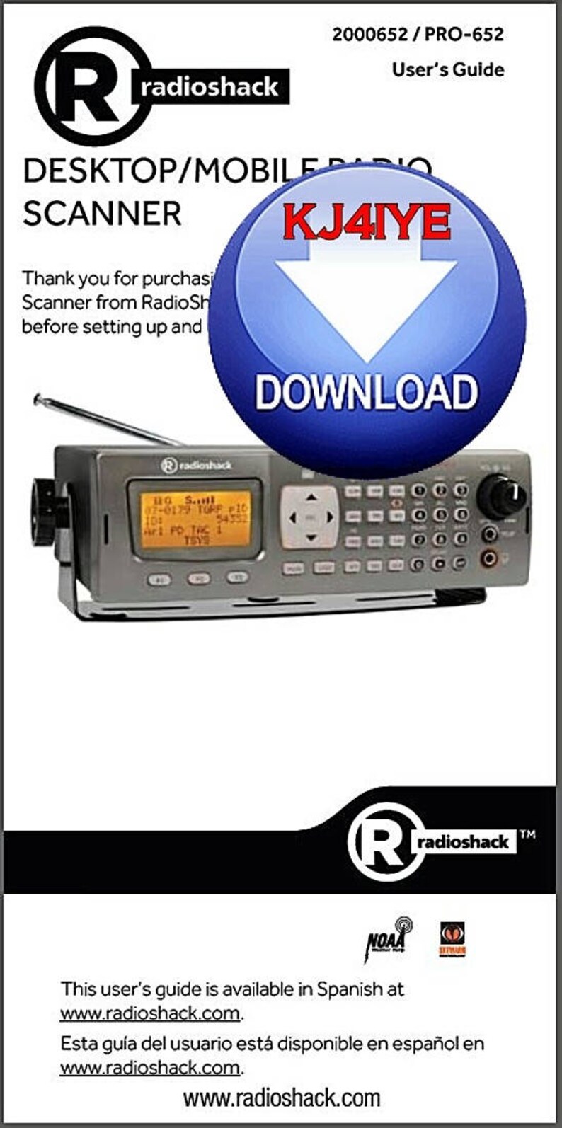 Download RadioShack PRO652 Owner's Manual 2000652 Radio Etsy