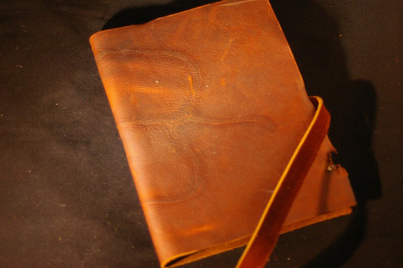 Oiled Leather Journal With Long Strap Closure and Prominent Etsy