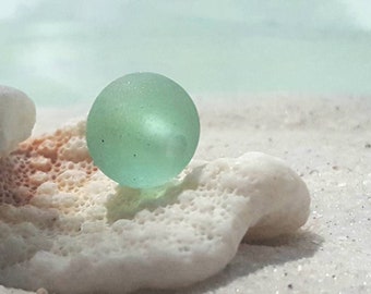 Handmade Lampwork Seafoam "Seaglass" Bead, Sanibel Captiva Beach Sand, 15mm