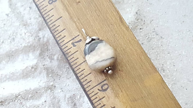 browntanbeige 18 925 chain. OOAK mini beach pebble handmade glass bead necklace real beach sand fused in the glass