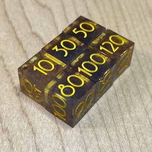 6 Piece Damage Counter Sawdust Dice Set