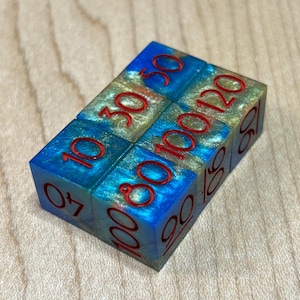 6 Piece Damage Counter Sawdust Dice Set
