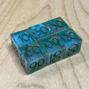 6 Piece Damage Counter Sawdust Dice Set