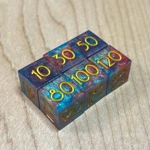 6 Piece Damage Counter Sawdust Dice Set