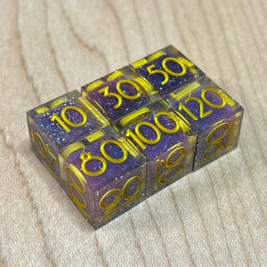 6 Piece Damage Counter Sawdust Dice Set