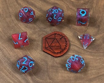 Deciduous Dreams 8 Piece Polyhedral Sawdust Dice Set (Padauk)