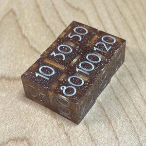 6 Piece Damage Counter Sawdust Dice Set
