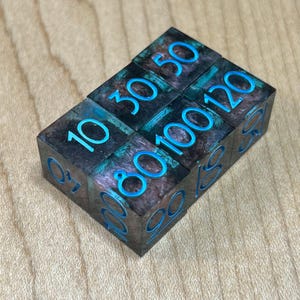 6 Piece Damage Counter Sawdust Dice Set