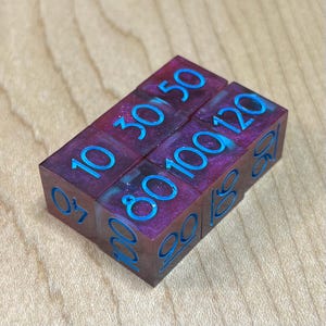 6 Piece Damage Counter Sawdust Dice Set