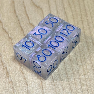 6 Piece Damage Counter Sawdust Dice Set